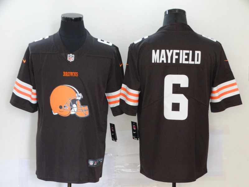 Men Cleveland Browns #6 Mayfield Brown Nike Team logo fashion NFL Jersey